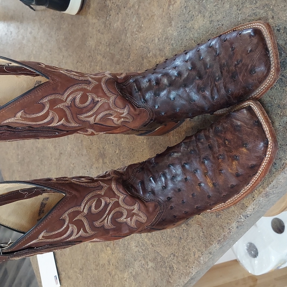 Justin Ostrich Boots Size 9
